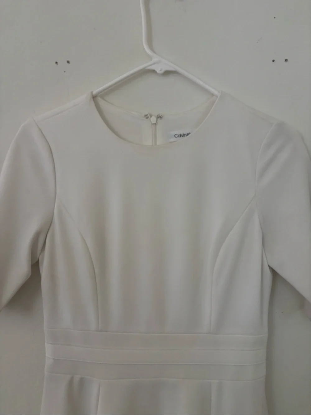 Calvin Klein White Fit & Flare Dress Size 2 - Picture 3 of 7